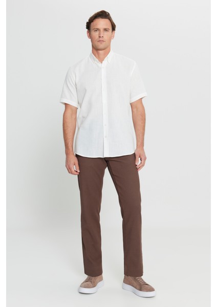 %100 Pamuk Comfort Fit Rahat Kesim Düğmeli Gömlek Yaka Armürlü Gömlek fiyatları