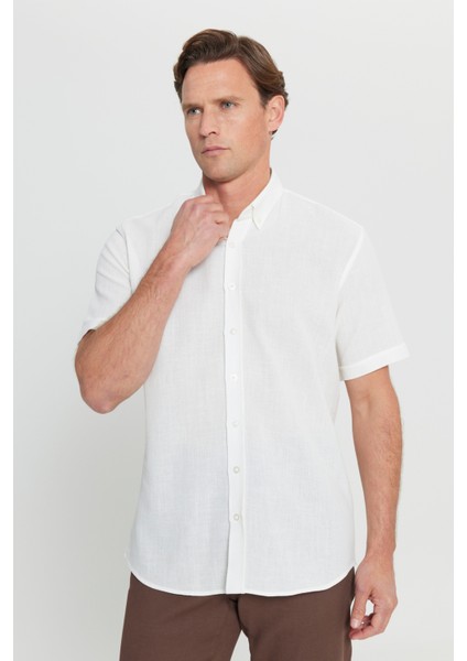 %100 Pamuk Comfort Fit Rahat Kesim Düğmeli Gömlek Yaka Armürlü Gömlek modelleri