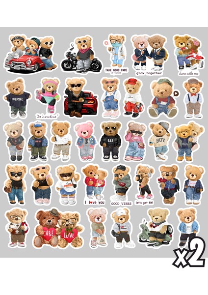 Sevimli Teddy Bears Hobi Etiket Seti