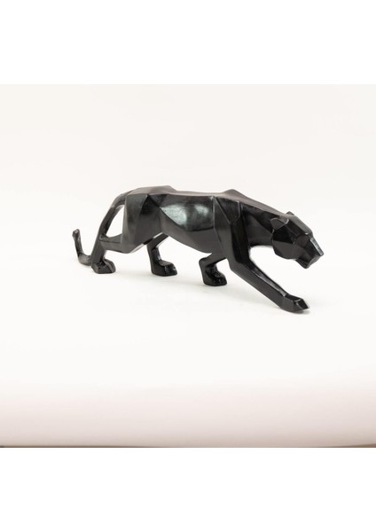 Kübik Leopar Biblo|rustik,minimalist,modern,bohem,dekoratif,obje,el Yapımı,heykel,siyah,hayvan