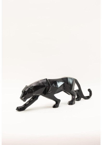 Kübik Leopar Biblo|rustik,minimalist,modern,bohem,dekoratif,obje,el Yapımı,heykel,siyah,hayvan