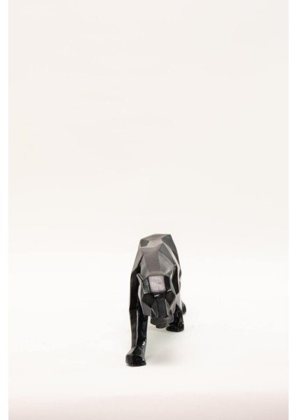 Kübik Leopar Biblo|rustik,minimalist,modern,bohem,dekoratif,obje,el Yapımı,heykel,siyah,hayvan