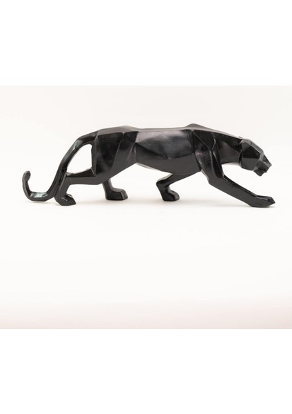 Kübik Leopar Biblo|rustik,minimalist,modern,bohem,dekoratif,obje,el Yapımı,heykel,siyah,hayvan