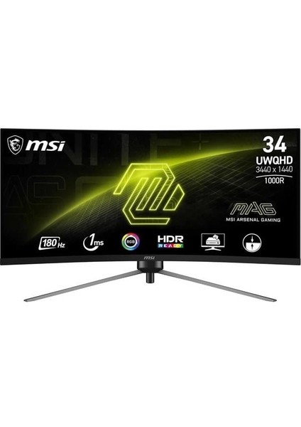Msı 34" Va Mag 345CQR 1ms 180HZ Hdmı-Dp Kavıslı Gamıng Monitör 3440X1440