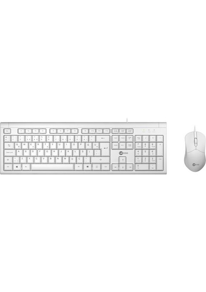 Lecoo Q USB Kablolu Beyaz Klavye/mouse Set CM101