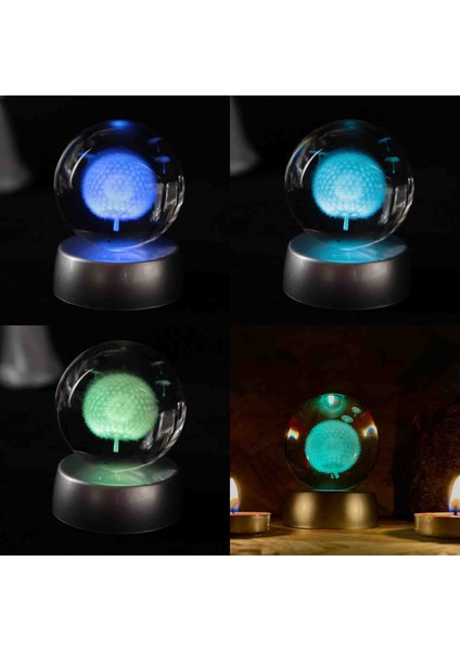 Kristal Cam Kar Küresi 3D Renk Değiştiren LED Işıklı Pilli Dekoratif Konsept Hediyelik Masaüstü Süs Lamba Biblo Şık Zarif Rgb Dekor Özel Tasarım modelleri