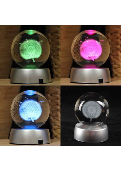 Kristal Cam Kar Küresi 3D Renk Değiştiren LED Işıklı Pilli Dekoratif Konsept Hediyelik Masaüstü Süs Lamba Biblo Şık Zarif Rgb Dekor Özel Tasarım indirimleri