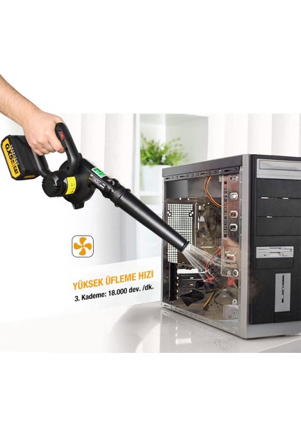Cat DX91B 18VOLT Profesyonel Devir Ayarlı Üfleyici + 5 Parça Aksesuar (Akü Dahil Değildir)