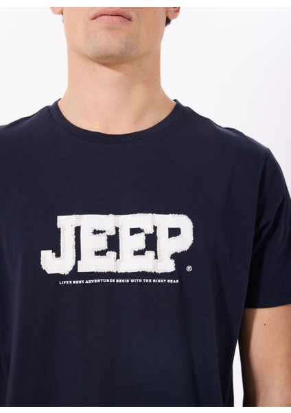 Bisiklet Yaka Baskılı Lacivert Erkek T-Shirt J5SM-TST7339 fırsatları
