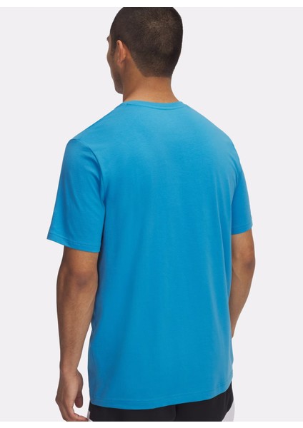 1390188-452 Ua M 60/40S Hoops Net S Mavi Yuvarlak Yaka Loose Fit Baskılı Erkek T-Shirt fiyatları