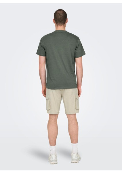 O Yaka Düz Zümrüt Yeşili Erkek T-Shirt Onsmax Lıfe Ss Stıtch Tee Noos fiyatları