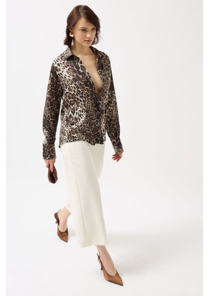 Leopar Desen Gömlek