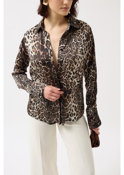 Leopar Desen Gömlek