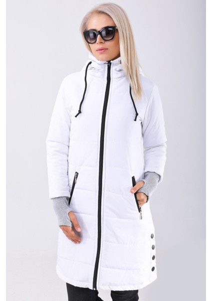 Toridas Kışlık Kapüşonlu Uzun Kadın Şişme Mont 805BYZ indirimleri