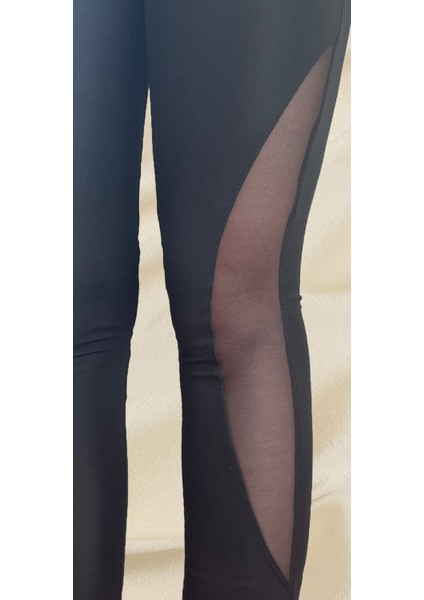 Yandan File Detaylı Toparlayıcı Siyah Tayt modelleri