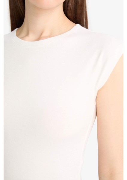 Slim Fit Dar Kesim Bisiklet Yaka Basic Düz Modal Kısa Kollu Tişört F0685AX25SP