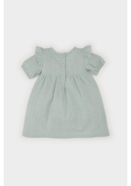 Kız Bebek Kısa Kollu Flamlı Poplin Elbise E5815A525SP