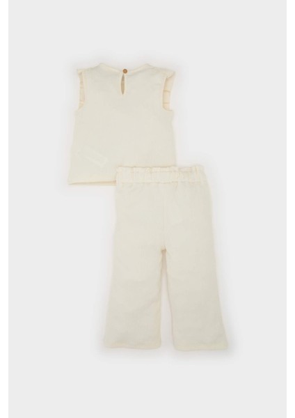 Kız Bebek 2'li Takım Kolsuz Bluz Beli Lastikli Geniş Paça Pantolon C4016A525SM