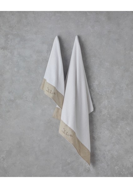 Flower Bud Pamuklu Nakışlı Banyo Havlusu 90X150 cm Beyaz modelleri