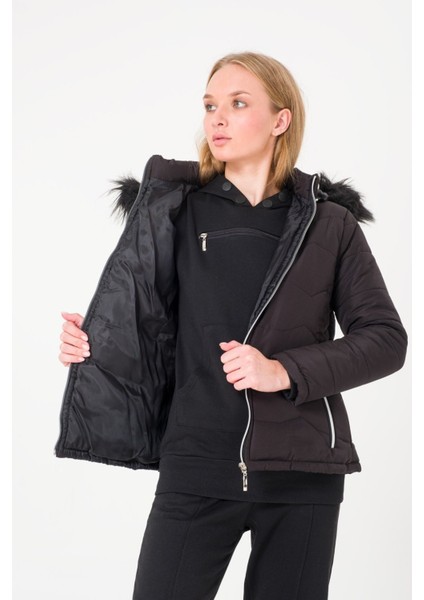 Günlük Kürklü Şişme Kadın Mont 807S