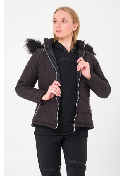 Günlük Kürklü Şişme Kadın Mont 807S