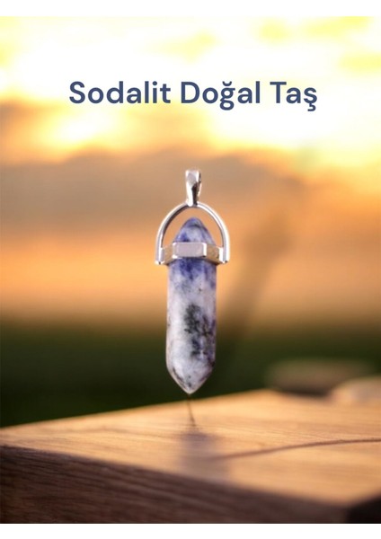 Sodalit Doğal Taş Kolye Ucu