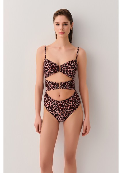 Leopard Önü Detaylı Mayo