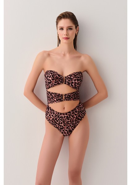 Leopard Önü Detaylı Mayo