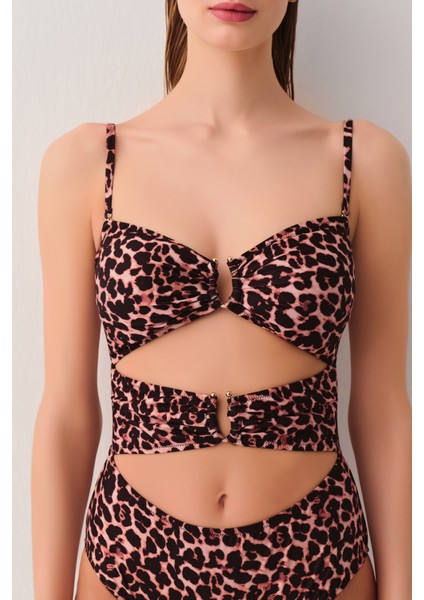 Leopard Önü Detaylı Mayo