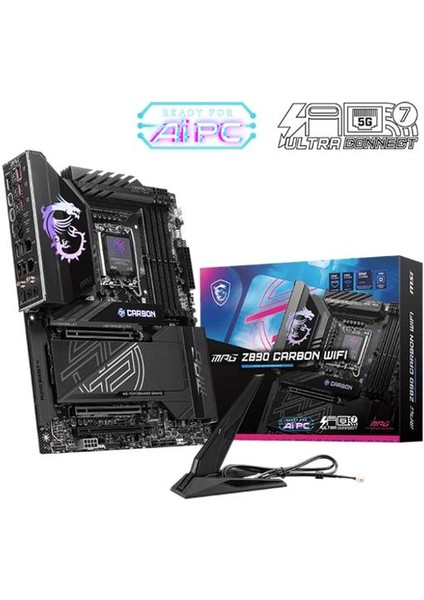 Msı Mpg Z890 Carbon Wıfı Ddr5 9200MHZ 1xhdmı 5xm.2 Atx 1851P (Intel Ultra Processors Serıes 2)