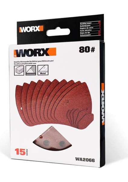 WA2066 140X90 mm 80 Kum, 15 Adet Cırtlı Universal Mouse Zımpara Kâğıdı
