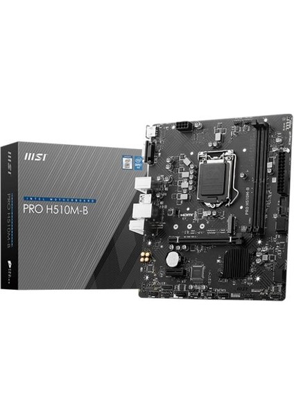 Msı Pro H510M-B Ddr4 2933MHZ 1xhdmı 1xvga 1xm.2 USB 3.2 Matx 1200P (Sadece 10.nesil Işlemci UYUMLU-H470 Chıpset)