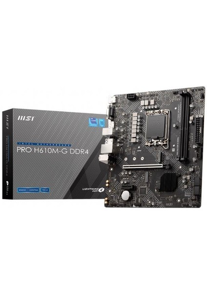 Msı Pro H610M-G Ddr4 3200MHZ 1xvga 1xhdmı 1xdp 1xm.2 USB 3.2 Matx 1700P (12. / 13. ve 14. Nesil Işlemci Uyumlu)