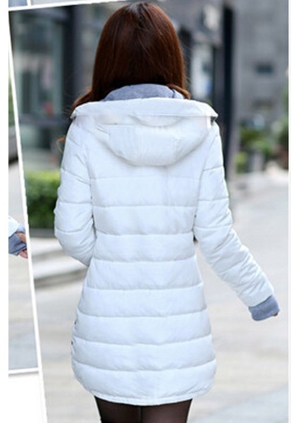 Toridas Kışlık Kapüşonlu Uzun Kadın Şişme Mont 805BEYAZ fiyatları