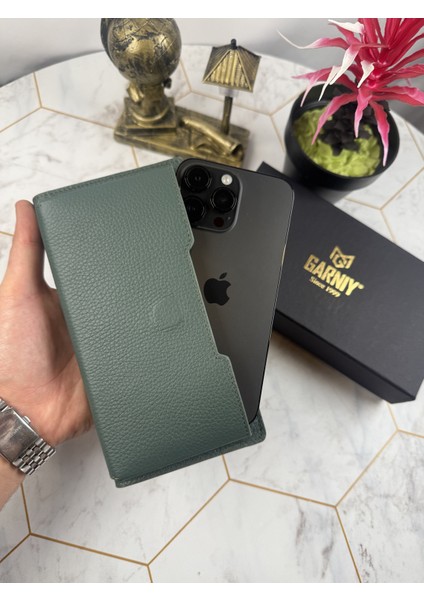 Telefon Bölmeli Tutamaçlı Büyük Bölmeli Haki Yeşil Cüzdan