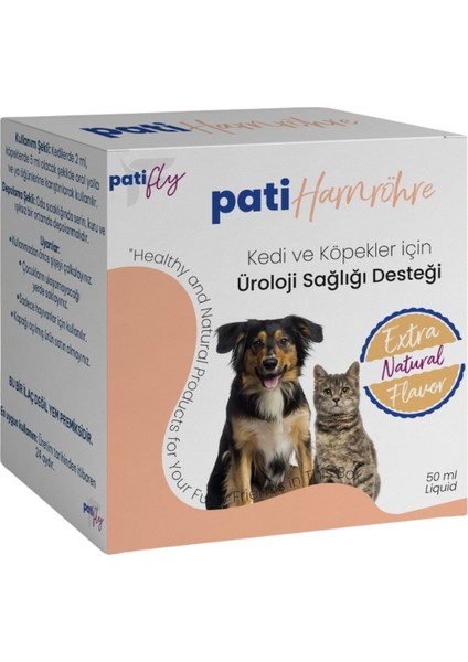 Patifly Handröhre Kedi ve Köpekler Için Idrar Yolları Destek Ürünü Liqit 50 ml