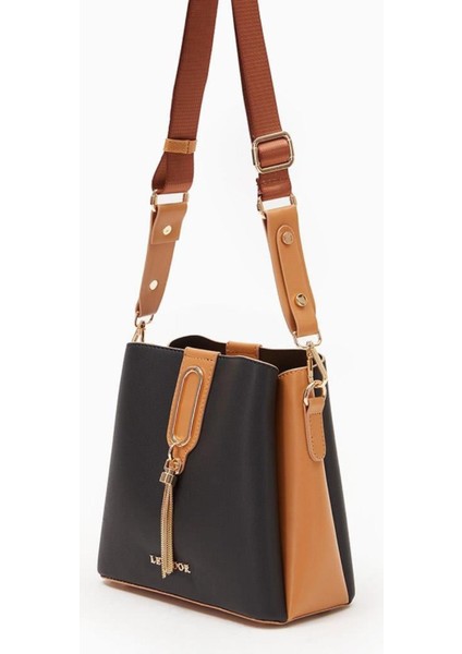 930126 Çanta Siyah-Camel Kadın Omuz Çantası fiyatları