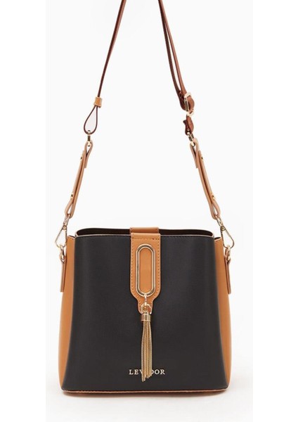 930126 Çanta Siyah-Camel Kadın Omuz Çantası modelleri