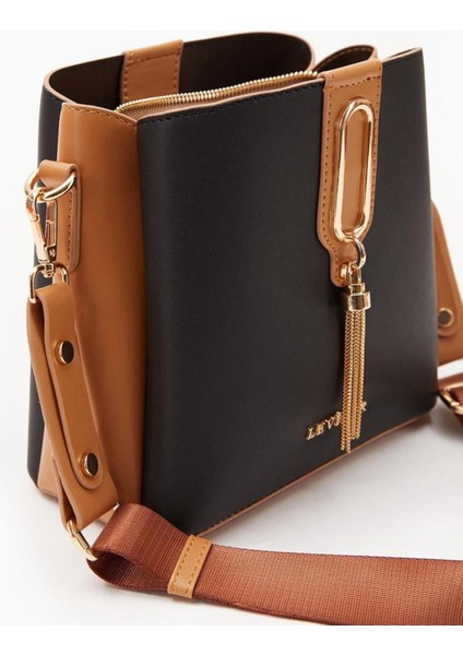 930126 Çanta Siyah-Camel Kadın Omuz Çantası indirimleri