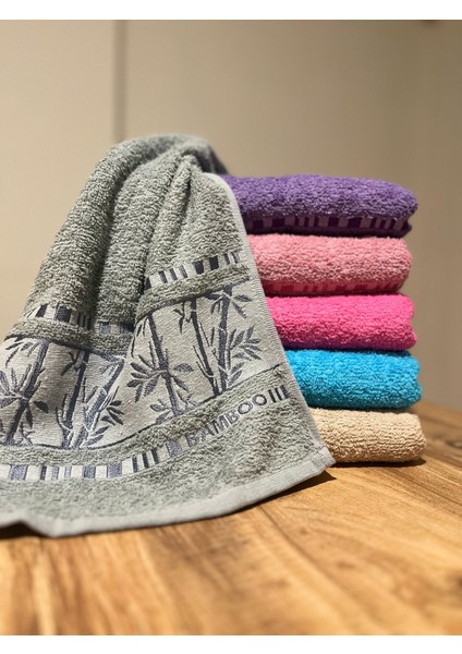 6 Adet Bambu Soft Desen El & Yüz Havlusu 45 x 80 cm