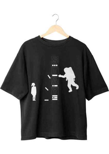 Interstellar2 Baskılı Oversize Tshirt