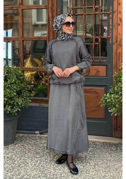 Keten Etekli Takım 37009 Gri