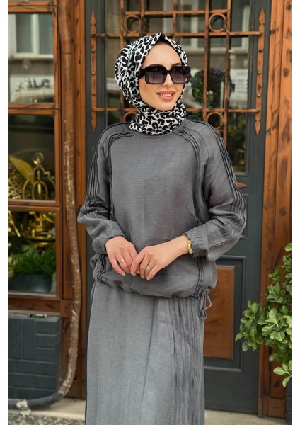 Keten Etekli Takım 37009 Gri modelleri