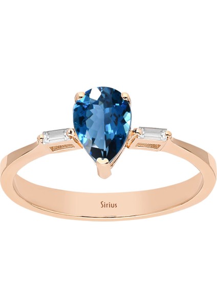 Baget Pırlanta ve London Blue Topaz Taşlı Yüzük 0446R0005 fiyatları