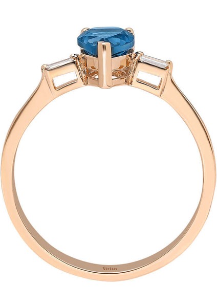 Baget Pırlanta ve London Blue Topaz Taşlı Yüzük 0446R0005 modelleri