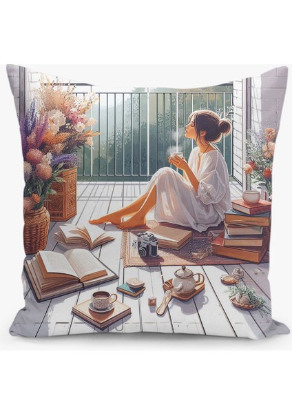 Bohem Desen Çift Taraflı Dijital Baskı Kırlent Kılıfı (Bohem Cushion Cover)