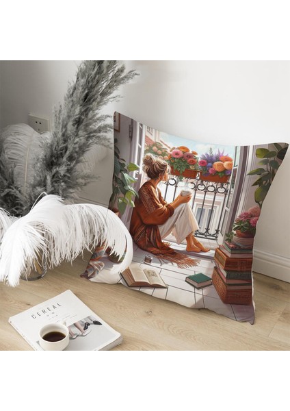 Bohem Desen Çift Taraflı Dijital Baskı Kırlent Kılıfı (Bohem Cushion Cover)