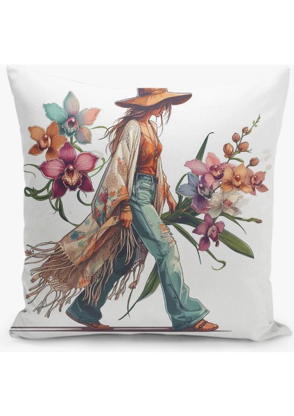 Bohem Desen Çift Taraflı Dijital Baskı Kırlent Kılıfı (Bohem Cushion Cover)