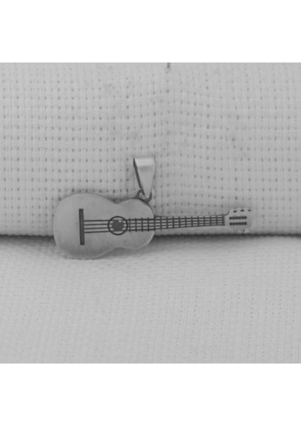 Gitar Tasarımlı 925 Ayar Gümüş Kolye Ucu