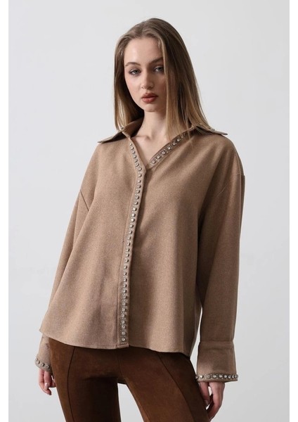 Taşlı Gömlek - Bej fiyatları